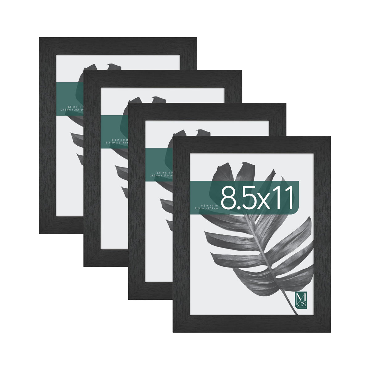 Studio Gallery Unmatted Picture Frame, 8.5x11, Black Woodgrain, 4-Pack