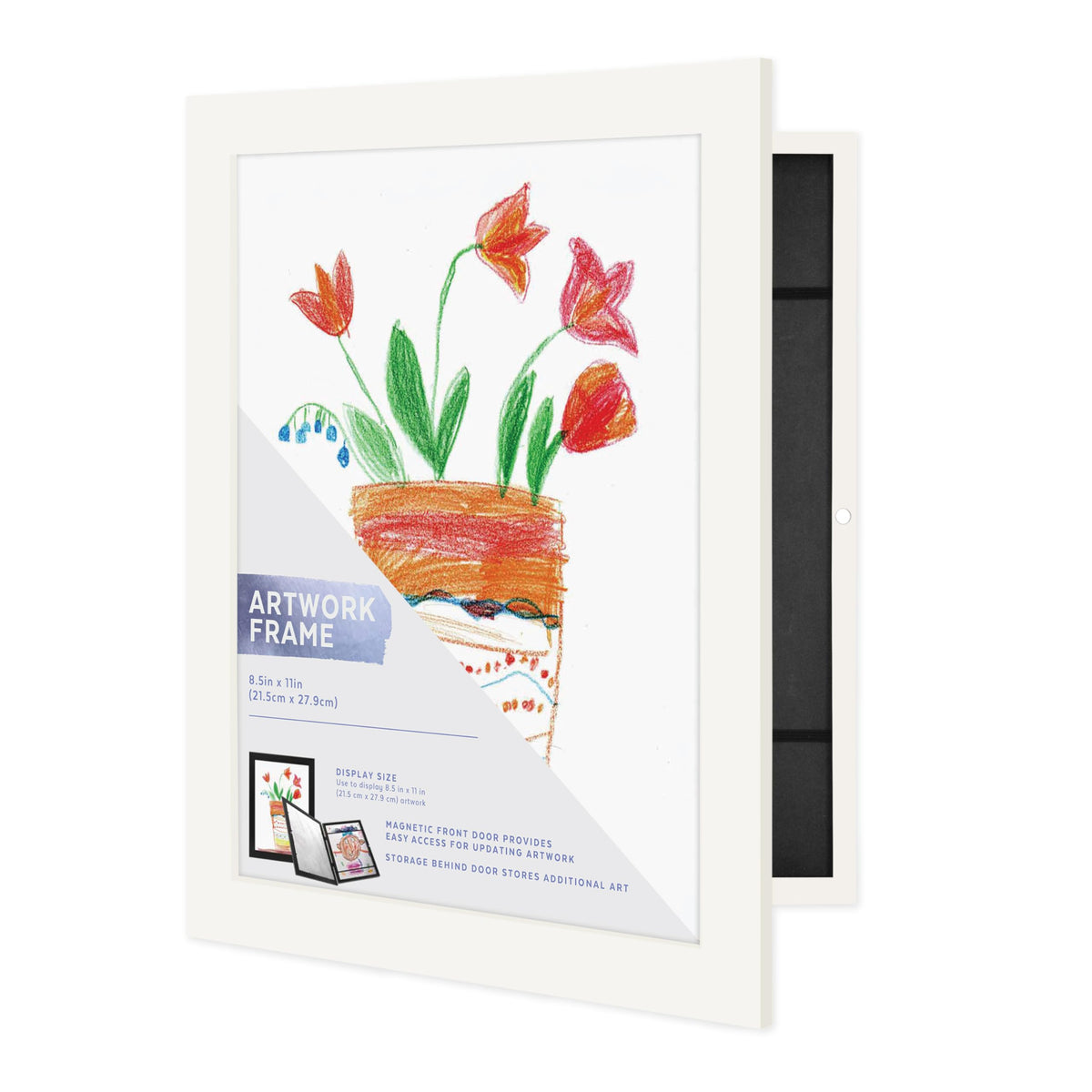 Kids Art Unmatted Display Frame, 8.5x11, White, 1-Pack
