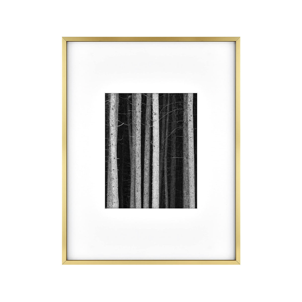 Foundry Matted Picture Frame, 14x18 with 8x10 Mat, Brass, 1-Pack