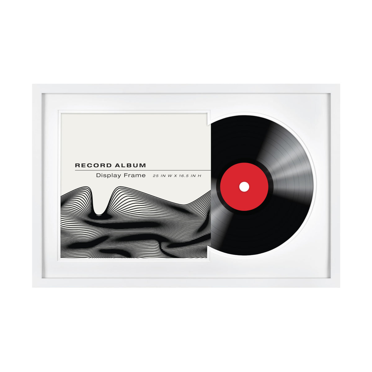 Record Album Matted Display Frame, 16.5x25, White, 1-Pack