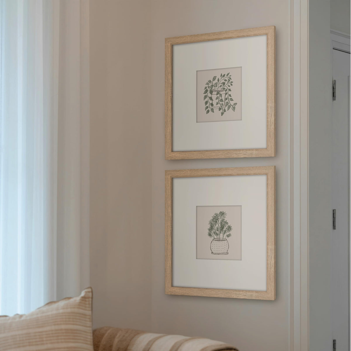 Studio Gallery Matted Picture Frame, 16x16 with 8x8 Mat, Natural Woodgrain, 2-Pack