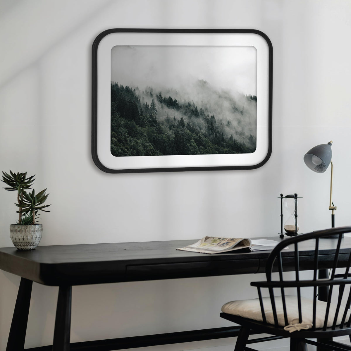 Modern Arc Matted Poster Frame, 22x28 with 18x24 Mat, Black, 1-Pack