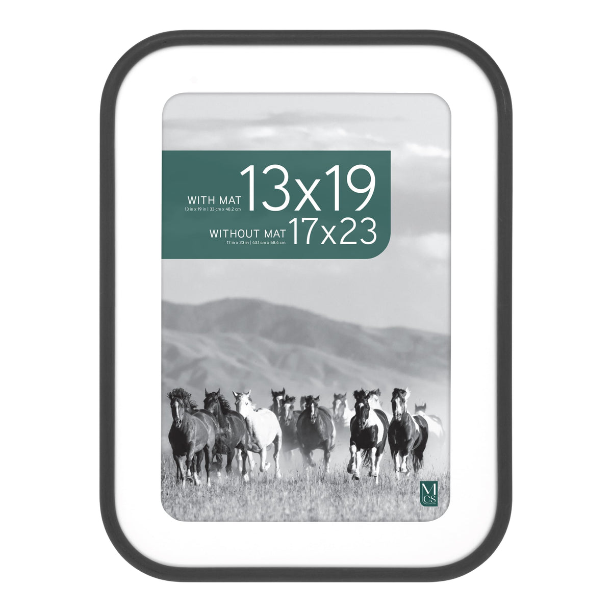 Modern Arc Matted Poster Frame, 17x23 with 13x19 Mat, Black, 1-Pack
