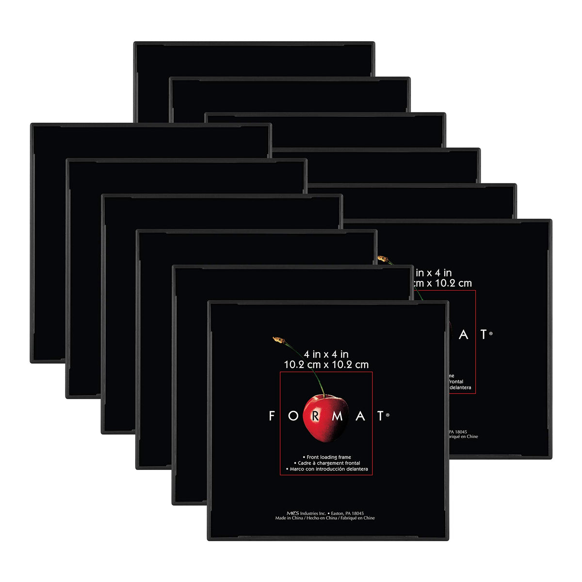 Format Picture Frame, 4x4, Black, 12-Pack