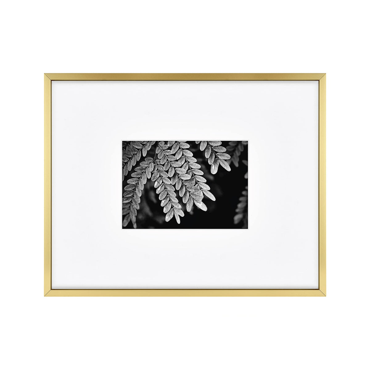 Foundry Matted Picture Frame, 11x14 with 5x7 Mat, Brass, 1-Pack