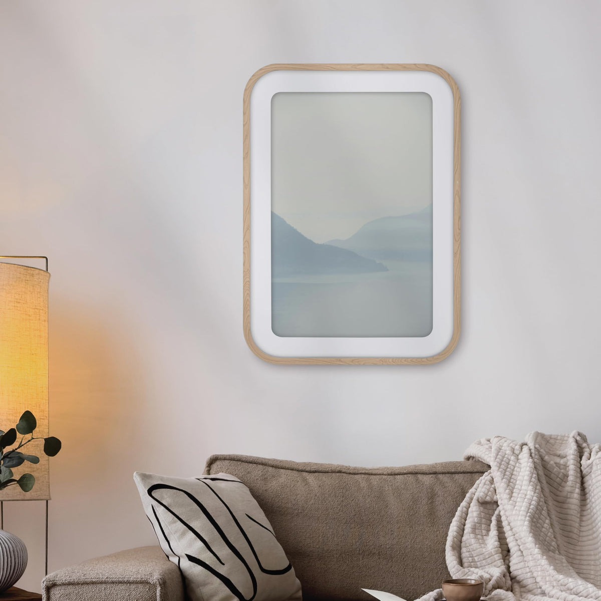 Modern Arc Matted Poster Frame, 20x28 with 16x24 Mat, Natural, 1-Pack