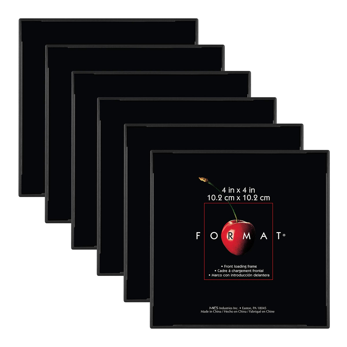 Format Picture Frame, 4x4, Black, 6-Pack