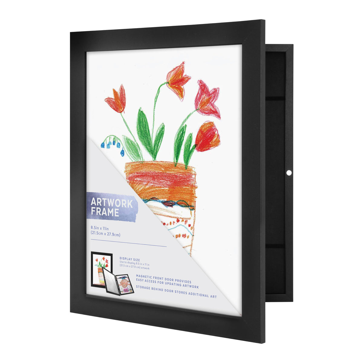 Kids Art Unmatted Display Frame, 8.5x11, Black, 1-Pack