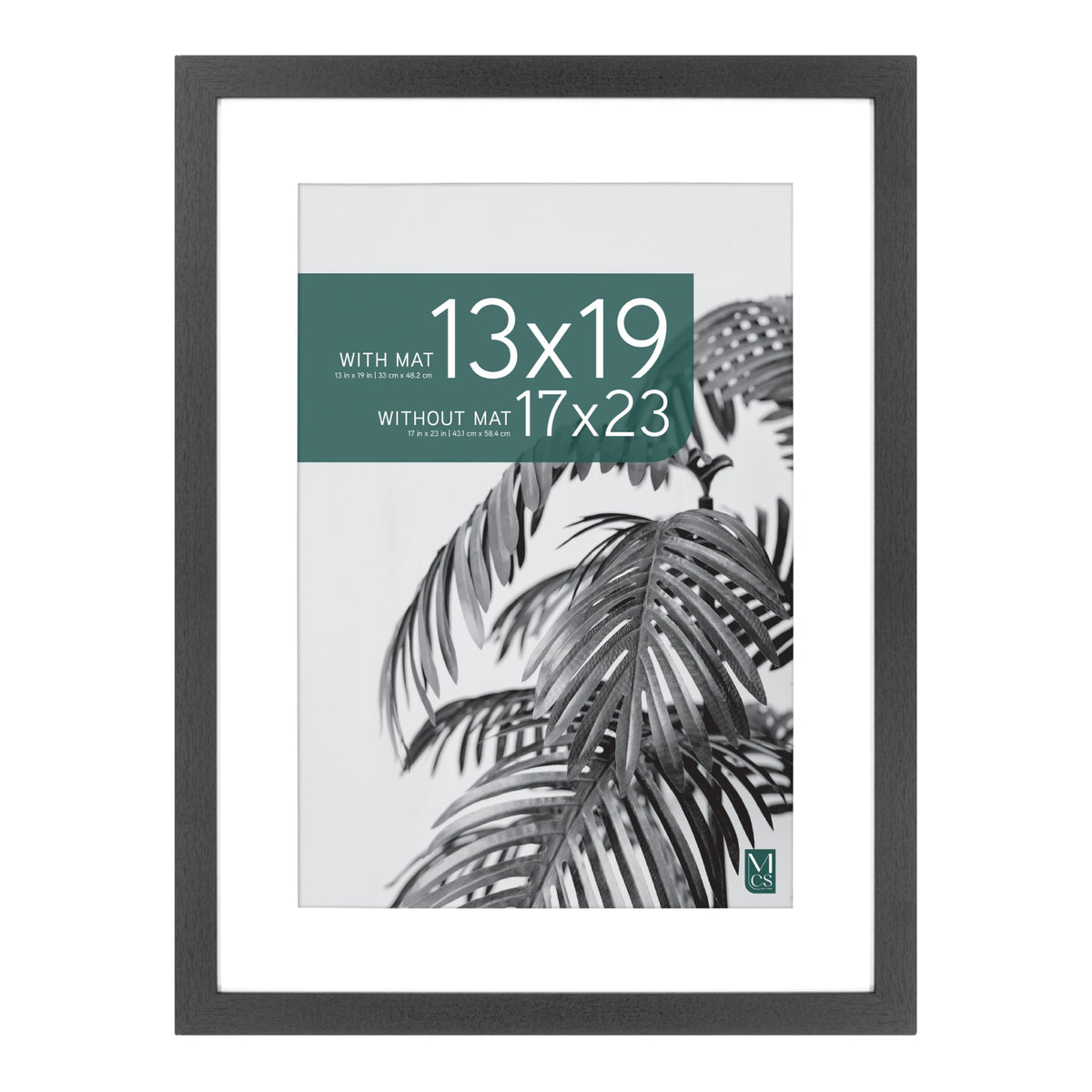 Studio Gallery Matted Picture Frame, 17x23 with 13x19 Mat, Black Woodgrain, 1-Pack