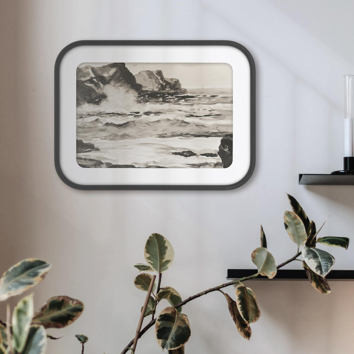 Modern Arc Matted Poster Frame, 17x23 with 13x19 Mat, Black, 1-Pack