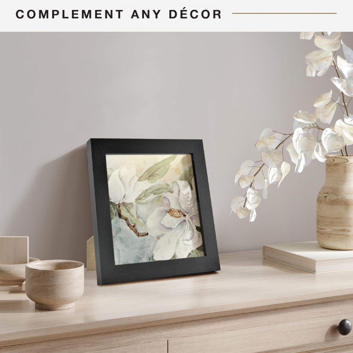 Studio Gallery Unmatted Picture Frame, 8x8, Black Woodgrain, 1-Pack