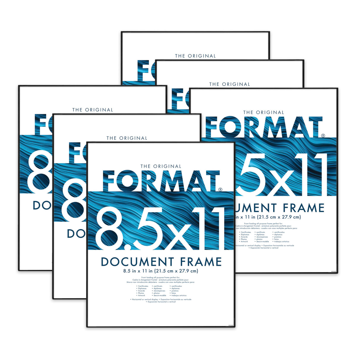 Format Picture Frame, 8.5x11, Black, 6-Pack
