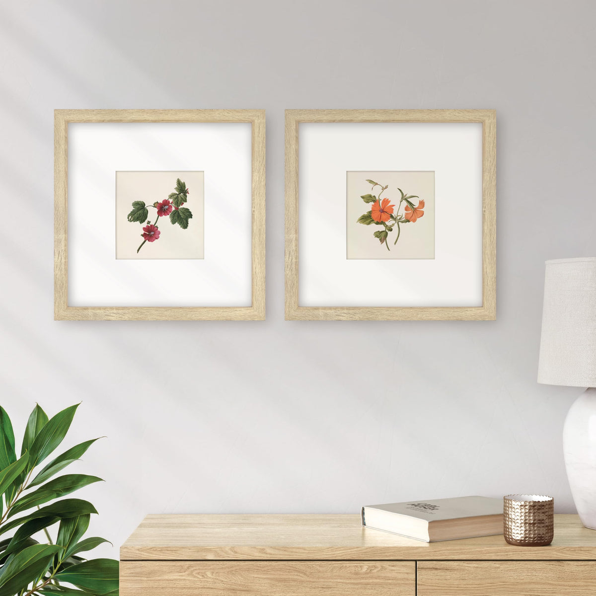 Studio Gallery Matted Picture Frame, 16x16 with 8x8 Mat, Natural Woodgrain, 2-Pack