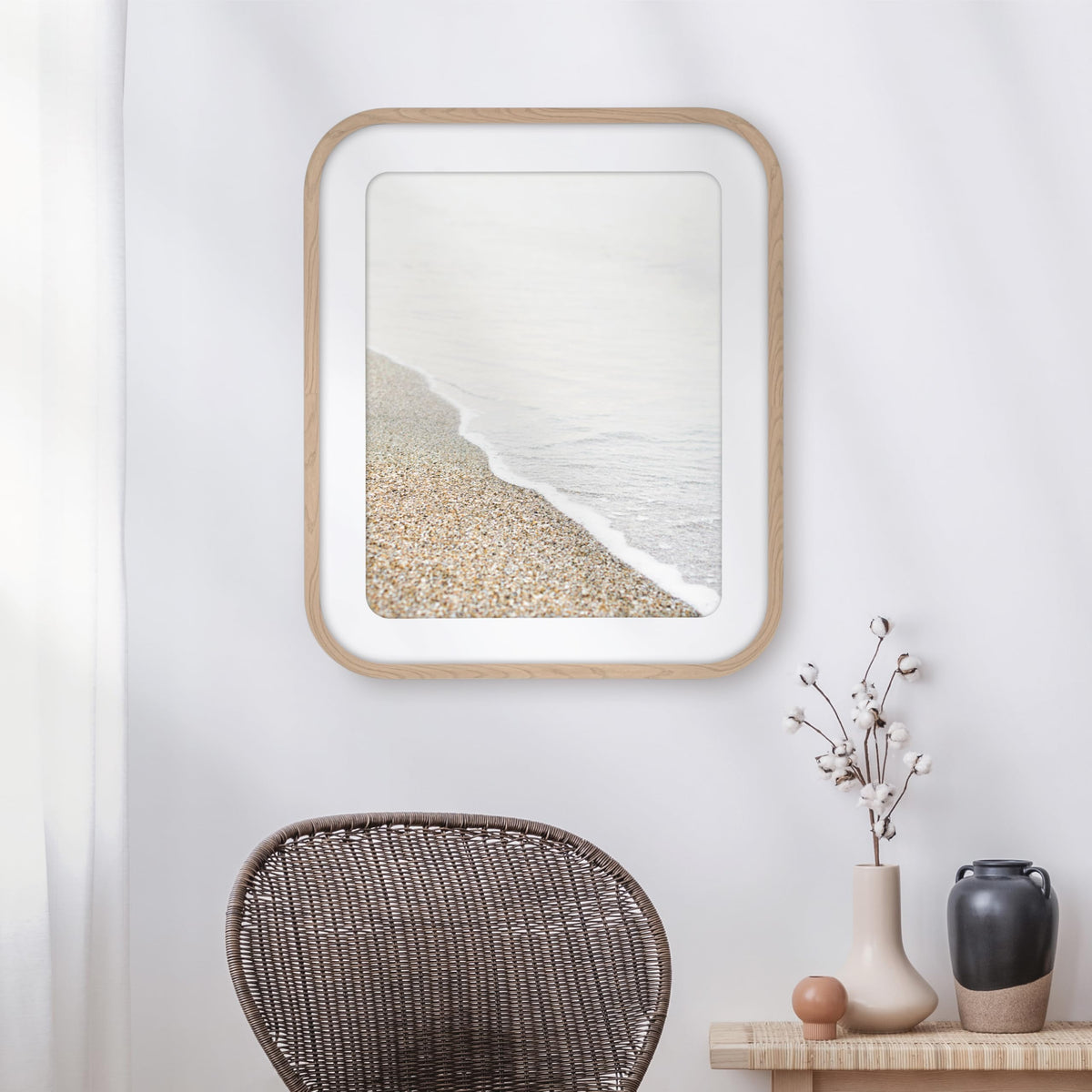 Modern Arc Matted Poster Frame, 20x24 with 16x20 Mat, Natural, 1-Pack
