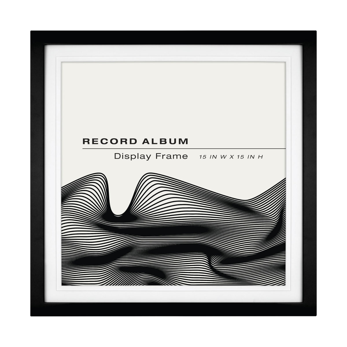Record Album Matted Display Frame, 15x15, Black, 1-Pack