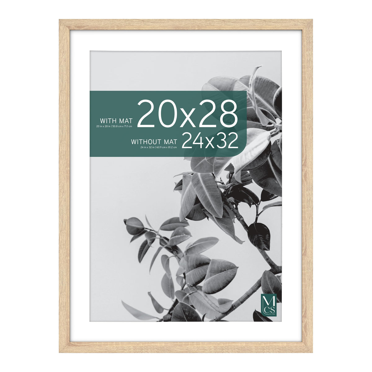 Studio Gallery Matted Picture Frame, 24x32 with 20x28 Mat, Natural Woodgrain, 1-Pack