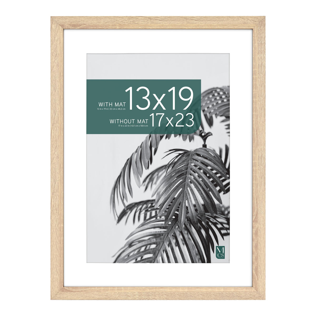 Studio Gallery Matted Picture Frame, 17x23 with 13x19 Mat, Natural Woodgrain, 1-Pack