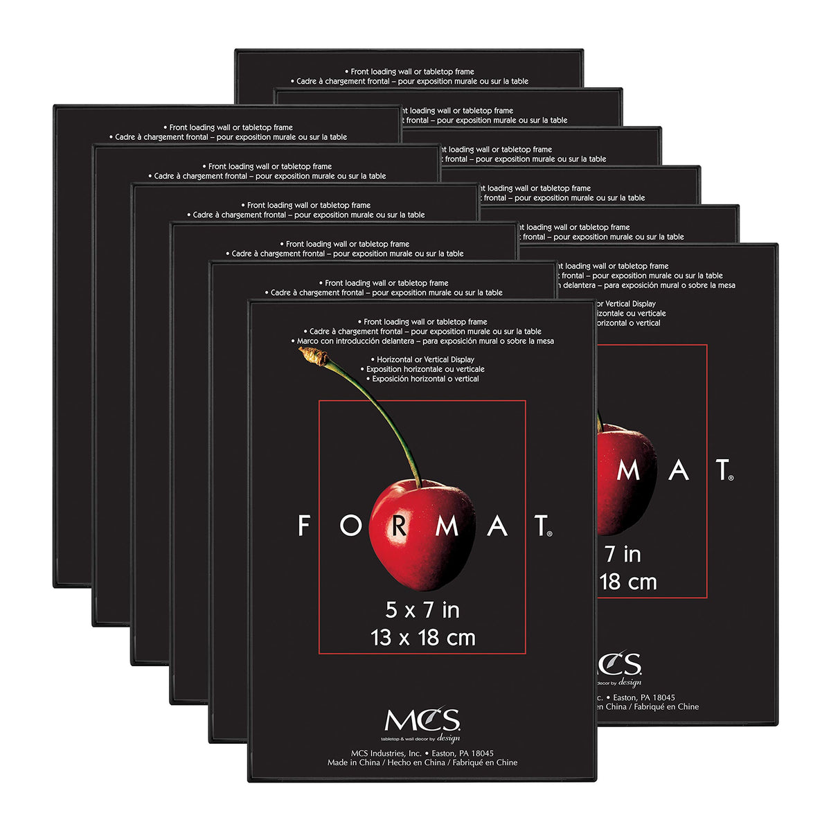 Format Picture Frame, 5x7, Black, 12-Pack