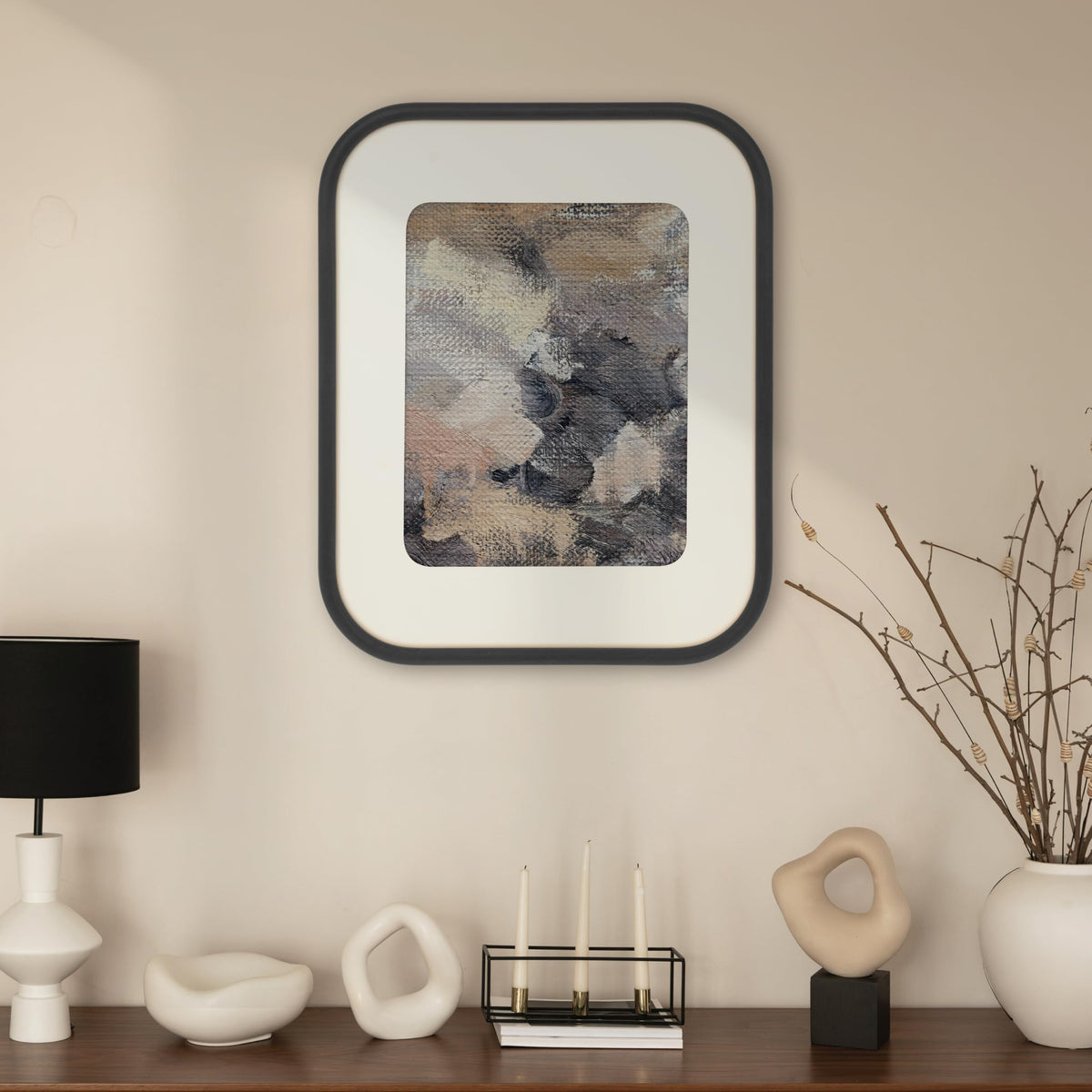 Modern Arc Matted Poster Frame, 16x20 with 12x16 Mat, Black, 1-Pack