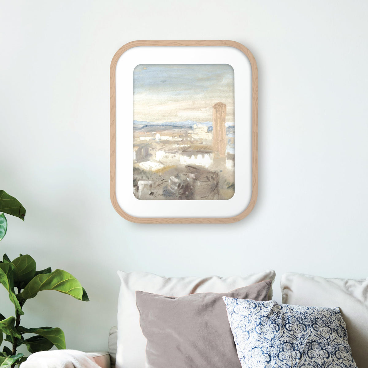 Modern Arc Matted Poster Frame, 16x20 with 12x16 Mat, Natural, 1-Pack