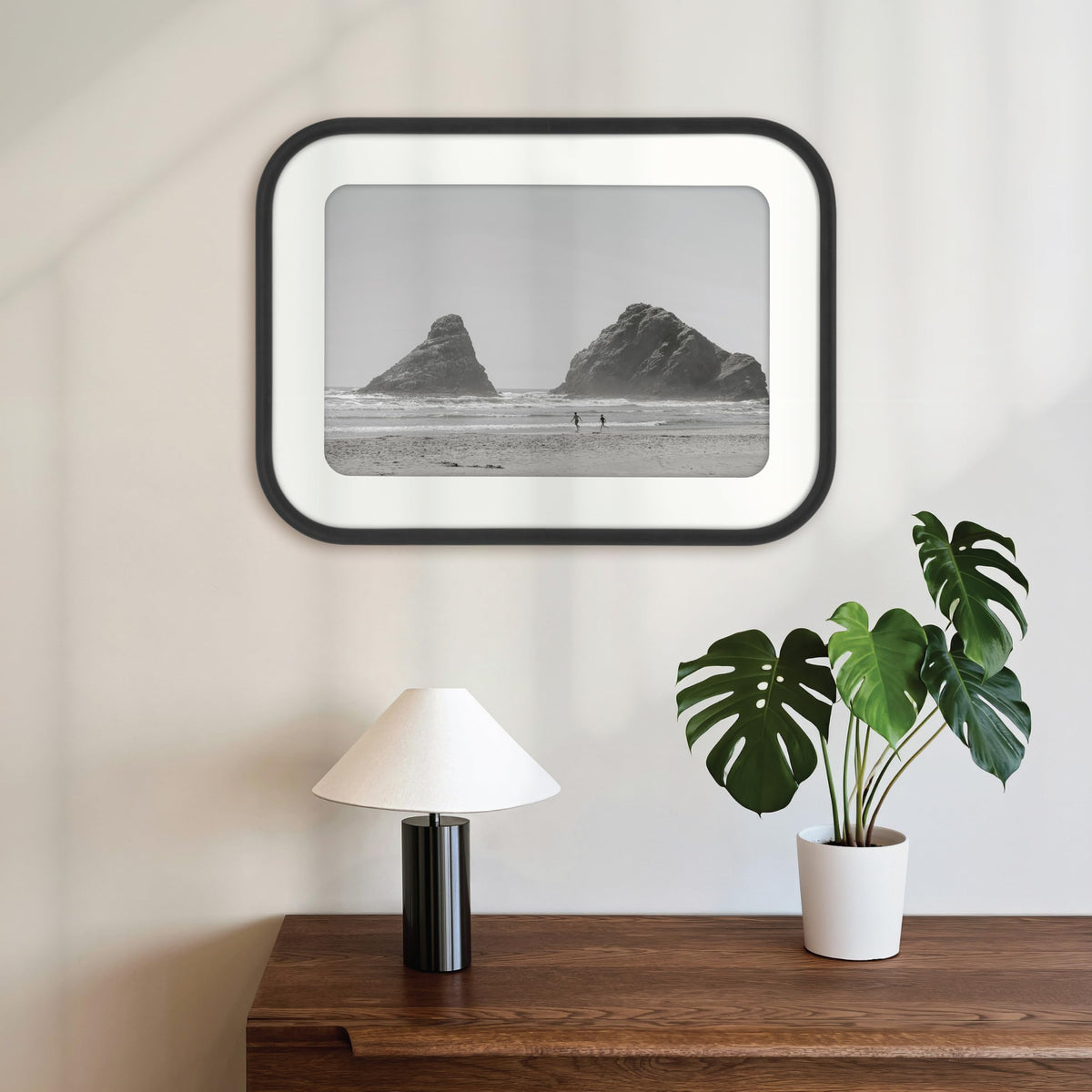 Modern Arc Matted Poster Frame, 16x22 with 12x18 Mat, Black, 1-Pack
