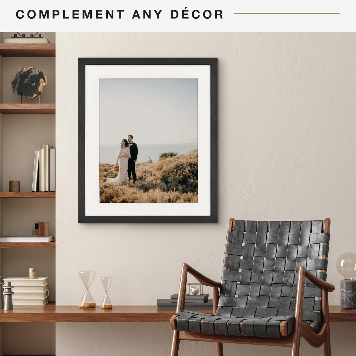 Studio Gallery Matted Picture Frame, 20x24 with 16x20 Mat, Black Woodgrain, 1-Pack