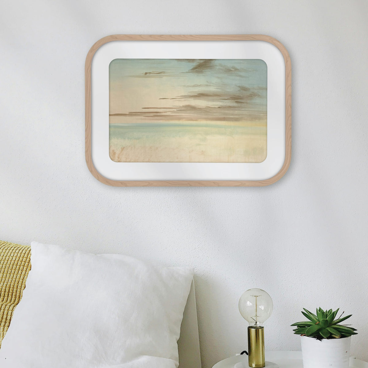 Modern Arc Matted Poster Frame, 16x22 with 12x18 Mat, Natural, 1-Pack