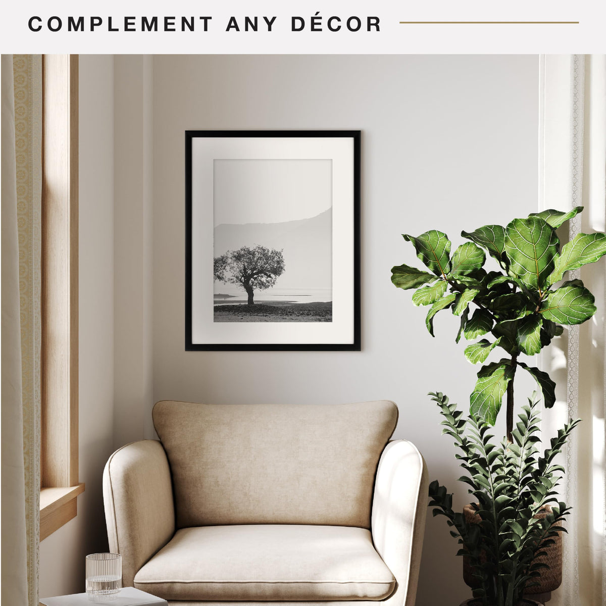 Everline Matted Poster Frame, 16x20 with 12x16 Mat, Black, 1-Pack