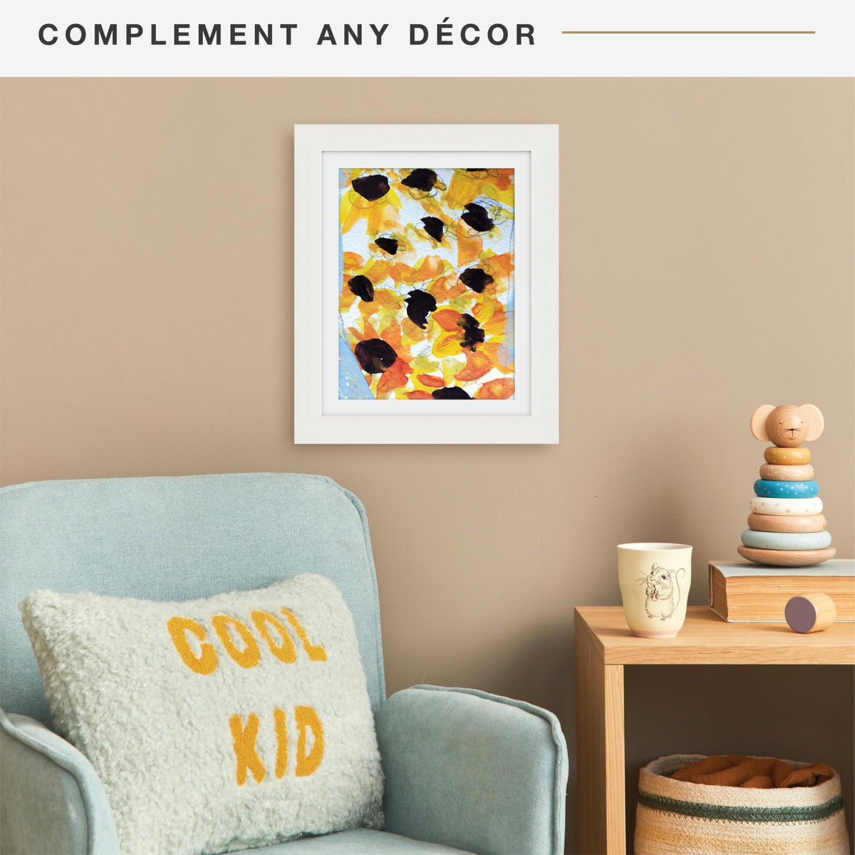 Kids Art Matted Display Frame, 10x12.5 with 8.5x11 Mat, White, 1-Pack