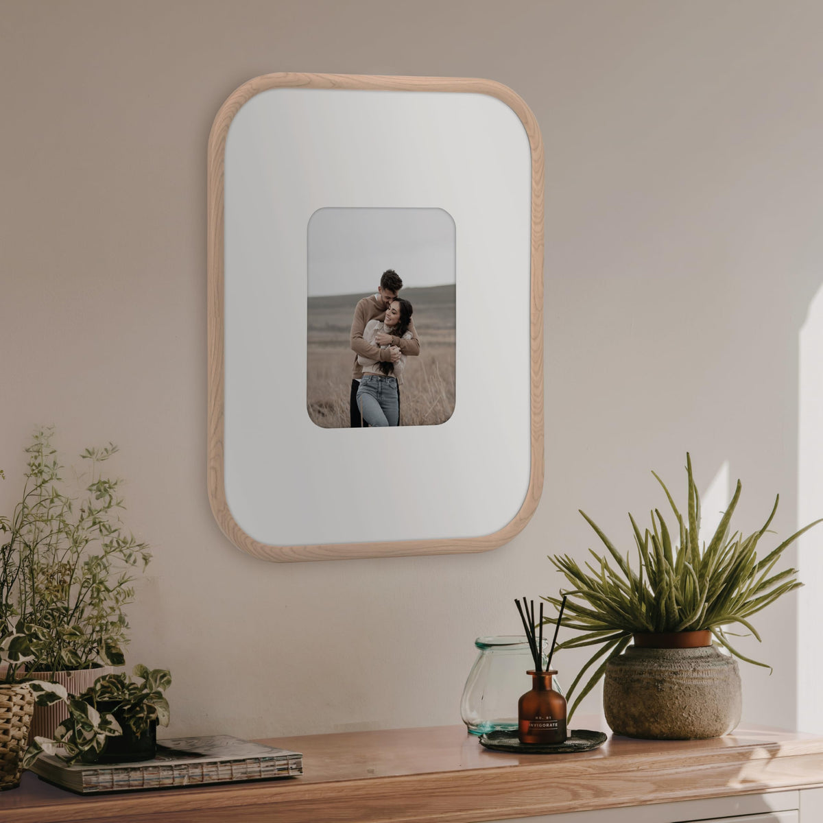 Modern Arc Matted Poster Frame, 16x20 with 8x10 Mat, Natural, 1-Pack