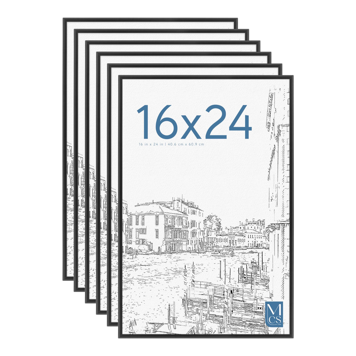The Original Poster Frame, 16x24, Black, 6-Pack
