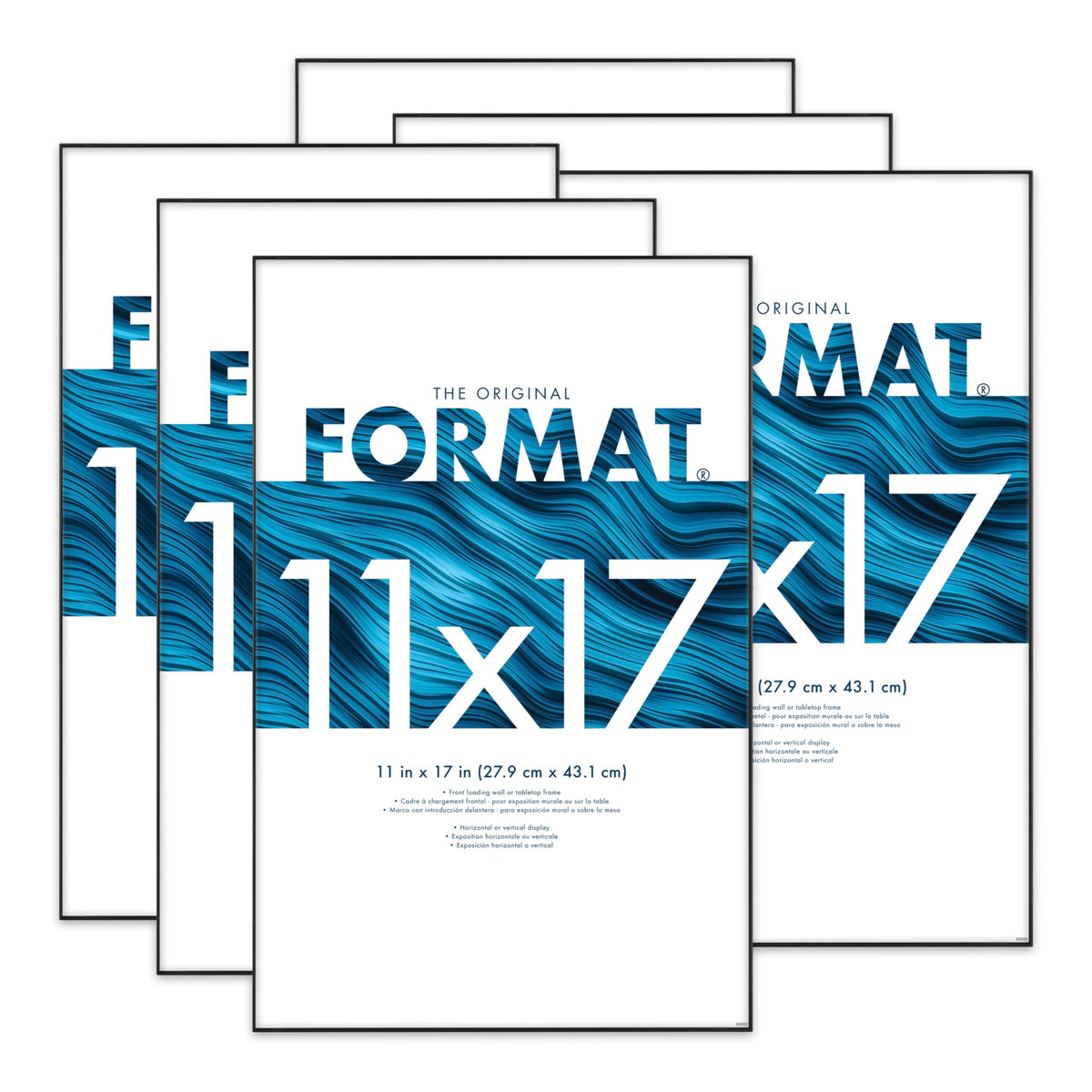 Format Picture Frame, 11x17, Black, 6-Pack