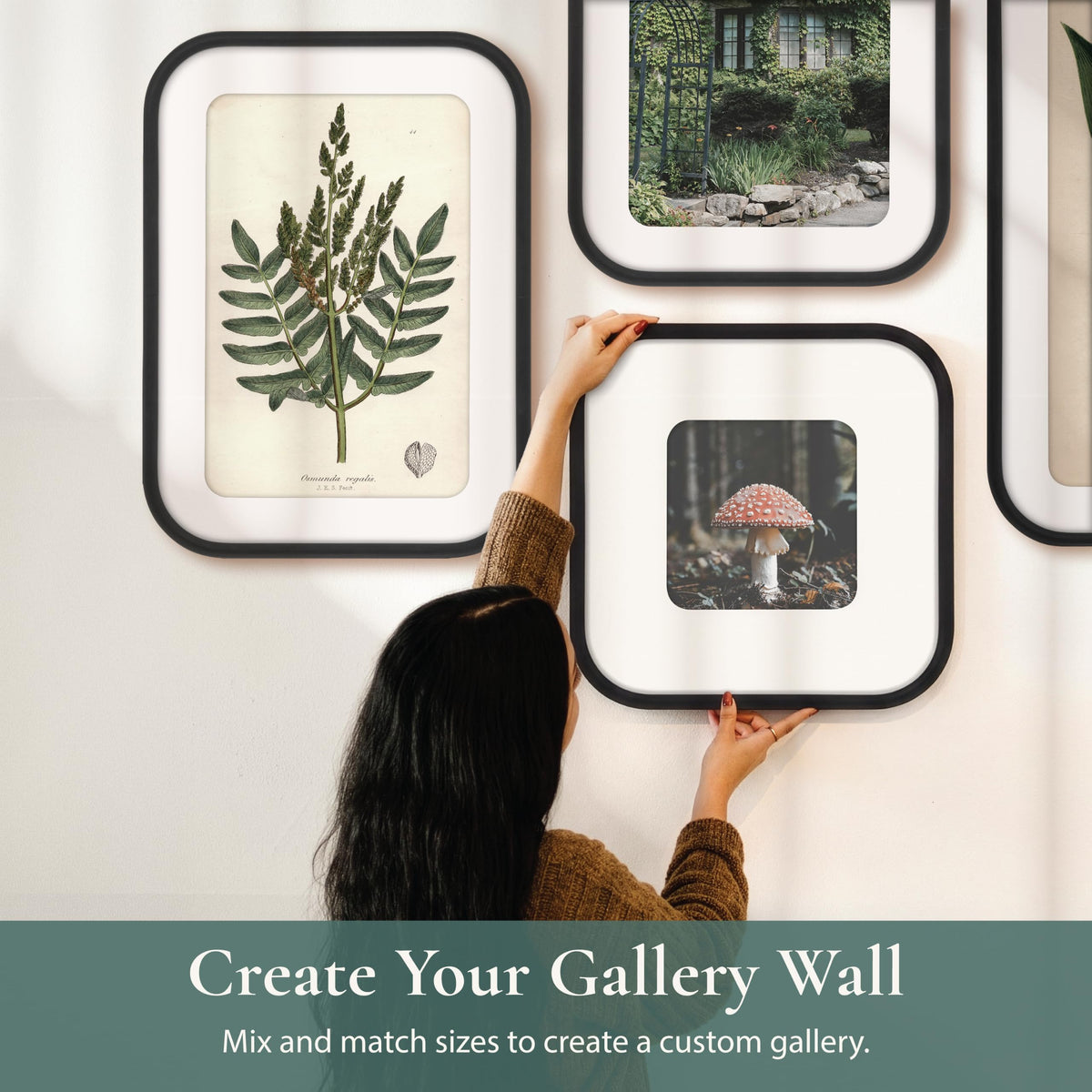 Modern Arc Matted Poster Frame, 16x20 with 8x10 Mat, Black, 1-Pack