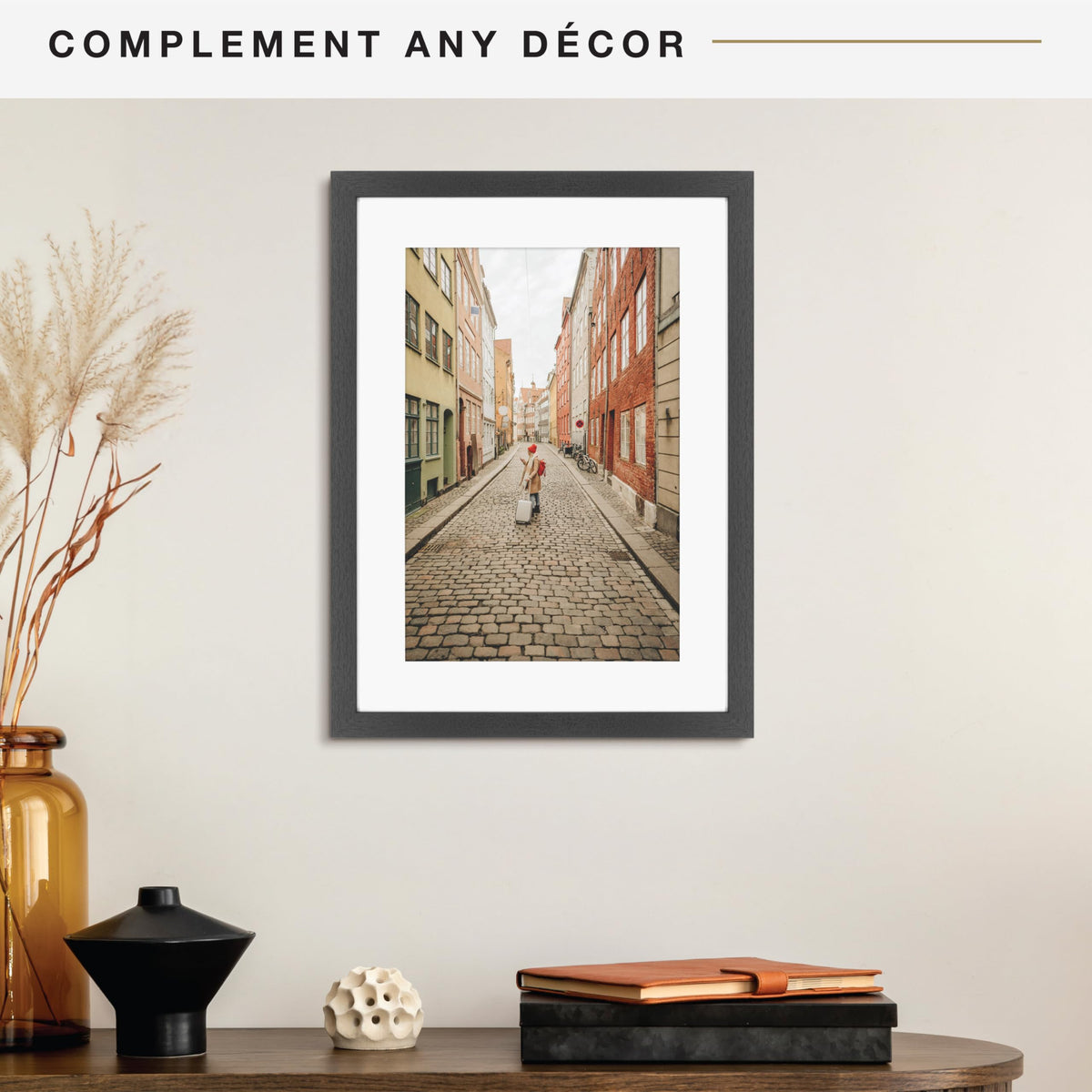 Studio Gallery Matted Picture Frame, 16x22 with 12x18 Mat, Black Woodgrain, 1-Pack