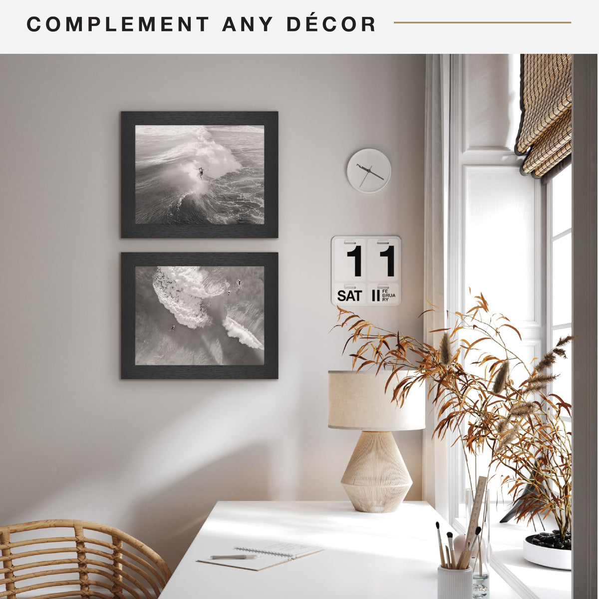 Studio Gallery Unmatted Picture Frame, 8.5x11, Black Woodgrain, 2-Pack