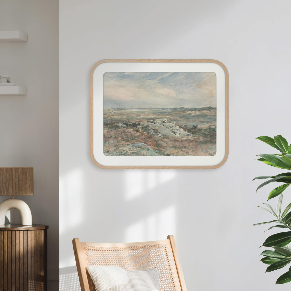 Modern Arc Matted Poster Frame, 22x28 with 18x24 Mat, Natural, 1-Pack