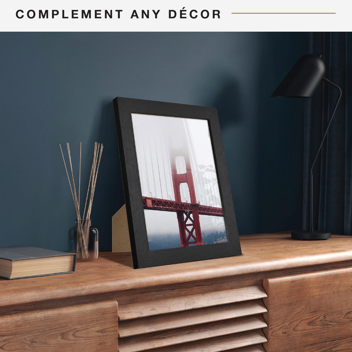 Studio Gallery Unmatted Picture Frame, 8x10, Black Woodgrain, 1-Pack