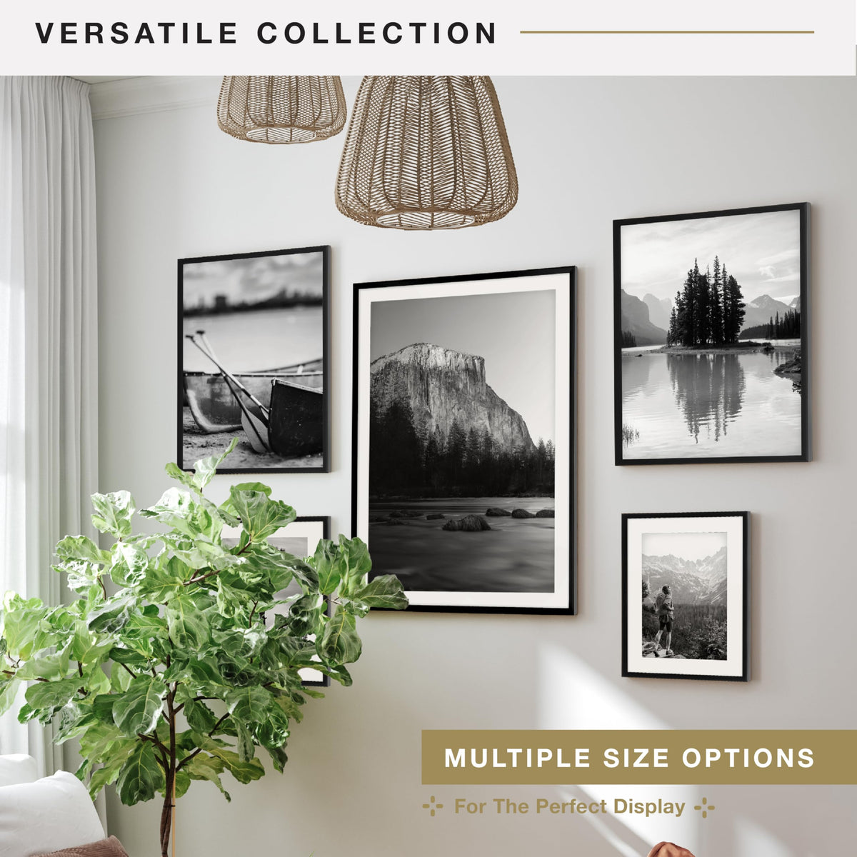 Everline Matted Poster Frame, 17x23 with 13x19 Mat, Black, 1-Pack