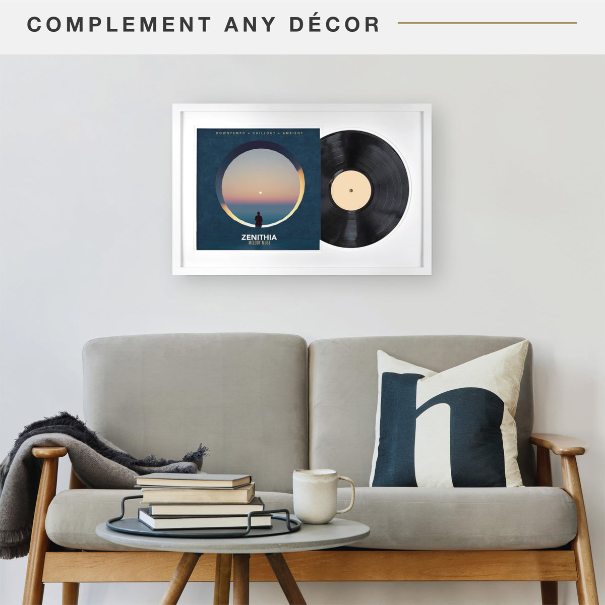 Record Album Matted Display Frame, 16.5x25, White, 1-Pack