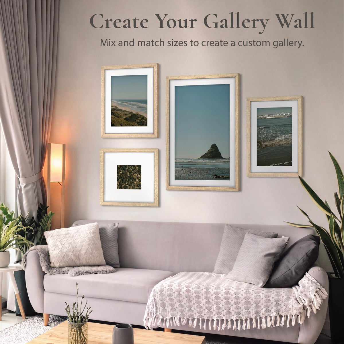 Studio Gallery Matted Picture Frame, 14x20 with 11x17 Mat, Natural Woodgrain, 1-Pack