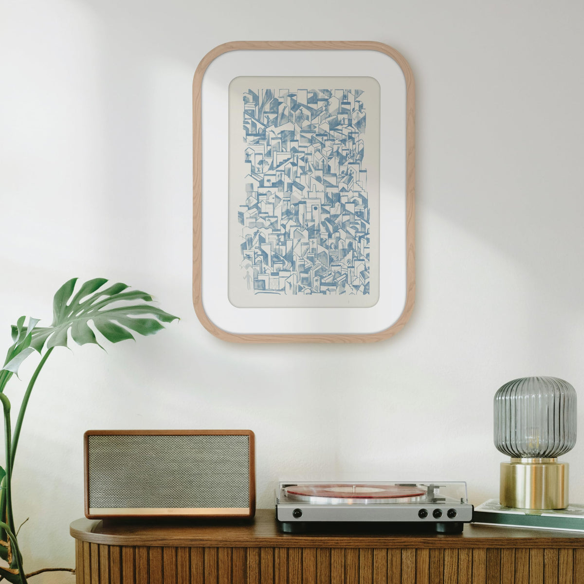 Modern Arc Matted Poster Frame, 16x22 with 12x18 Mat, Natural, 1-Pack