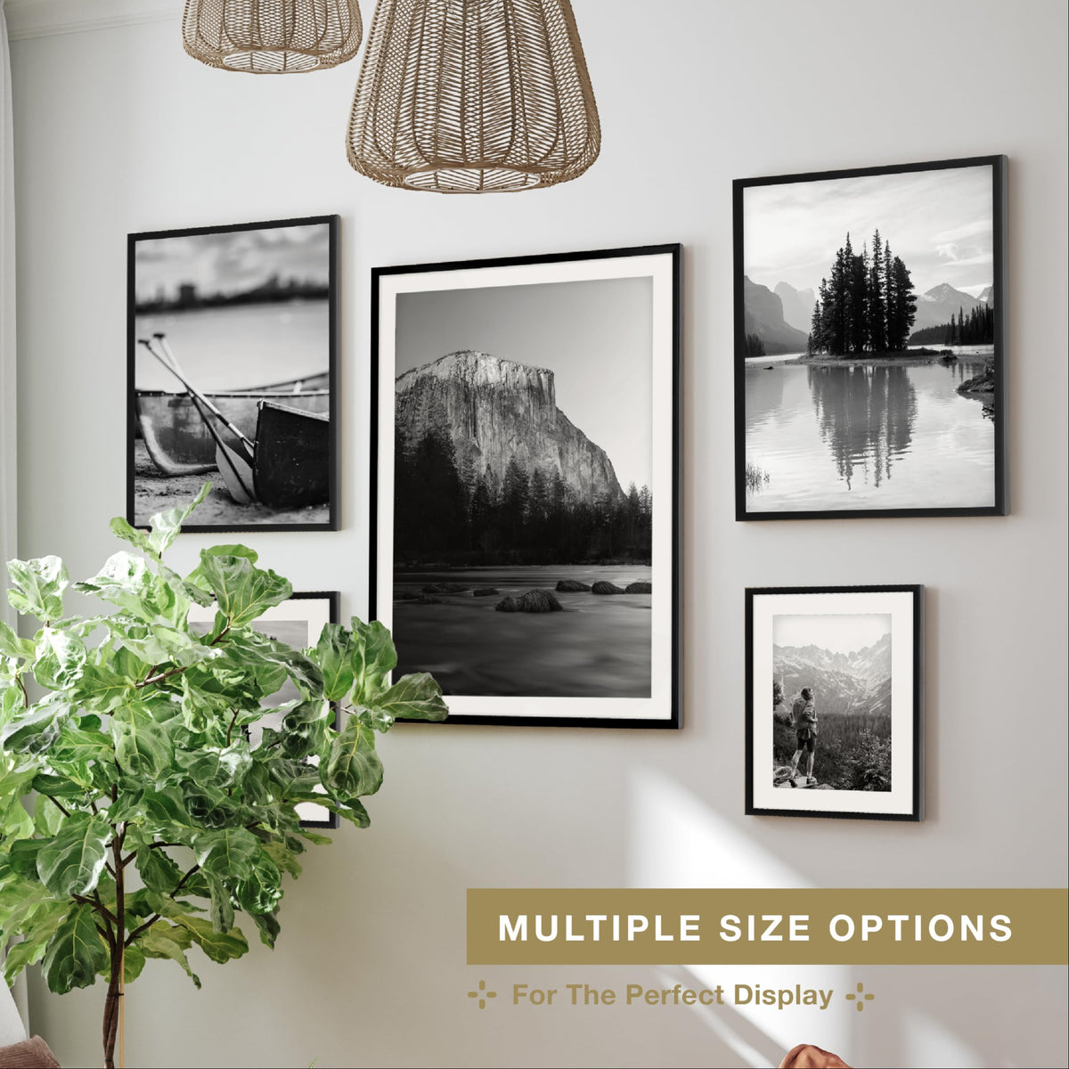 Everline Matted Poster Frame, 26x32 with 22x28 Mat, Black, 1-Pack
