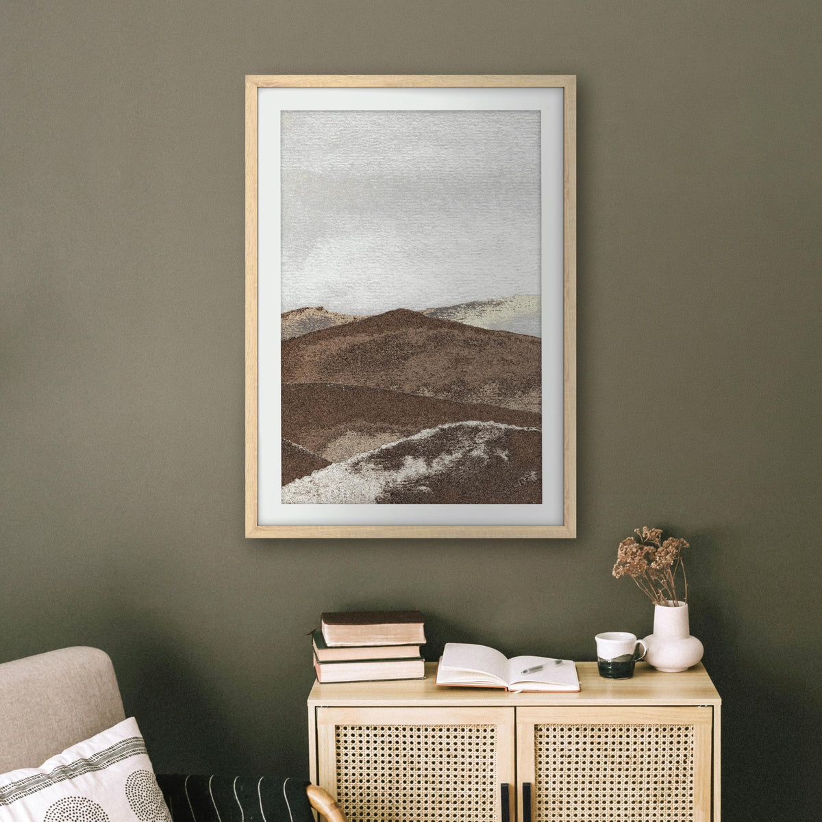 Studio Gallery Matted Picture Frame, 28x40 with 24x36 Mat, Natural Woodgrain, 1-Pack