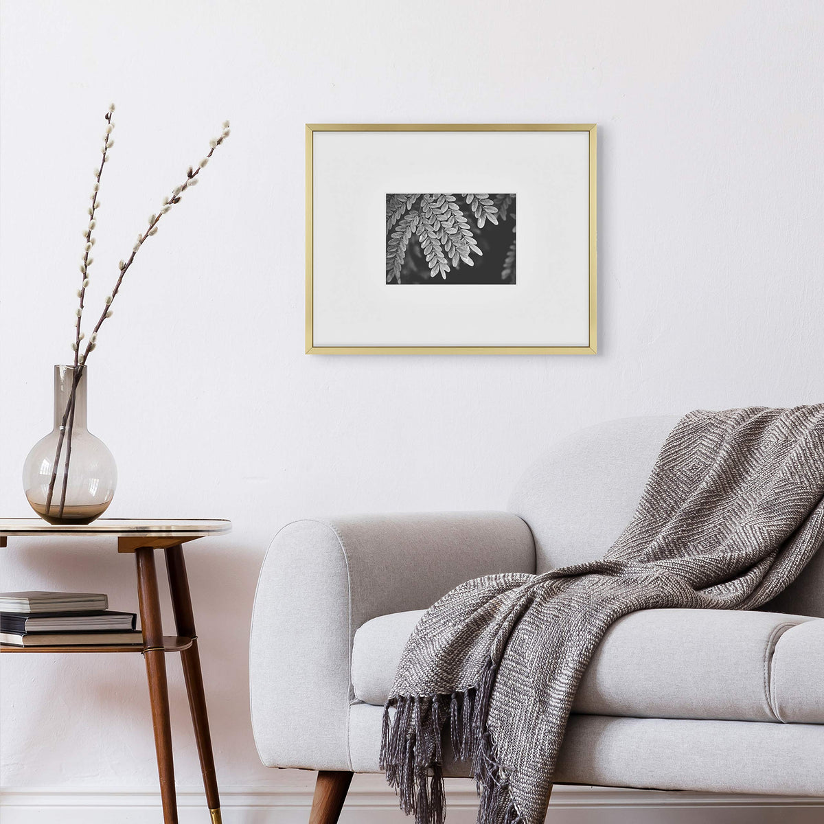 Foundry Matted Picture Frame, 11x14 with 5x7 Mat, Brass, 1-Pack